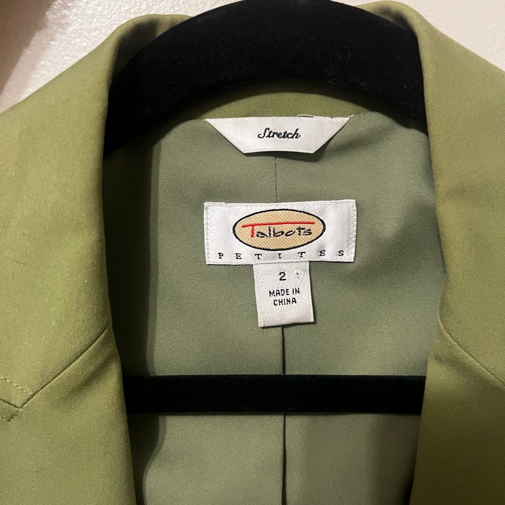 Talbots Petites Sage Green Blazer